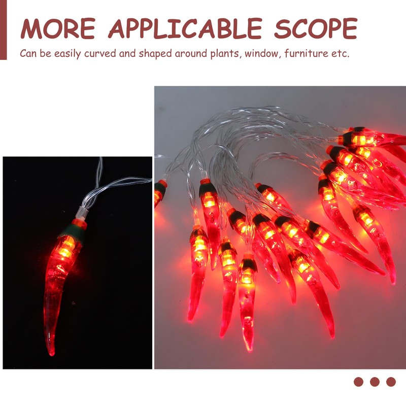 OSALADI LED Red Chili Pepper Lights,Red Pepper Light String,Battery Operated