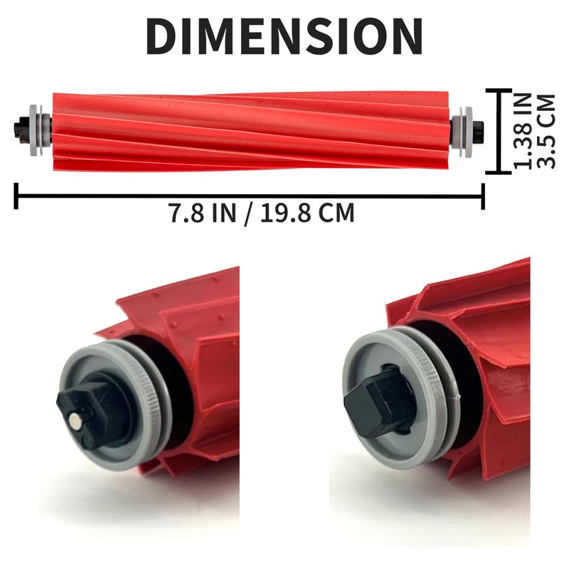 Unikstone 4 Pack Roller Brushes Compatible with Roborock S7, S7+,