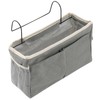 UNGFEI 3 PCS Grey Bedside Hanging Storage Basket, Bed Organiser