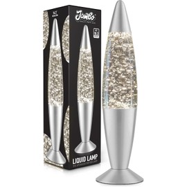 Jambo 16-Inch Silver Star Glitter Lamp I Beautiful Liquid Lamp I Entertaining for Adults and Kids I Perfect Holiday Gift