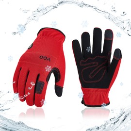 Vgo... 1 Pair of Winter Work Gloves, Warm Safety Gloves in Cold Weather, Lightweight Mechanic Gloves, Waterproof Touchscreen (NB7581FLWP)