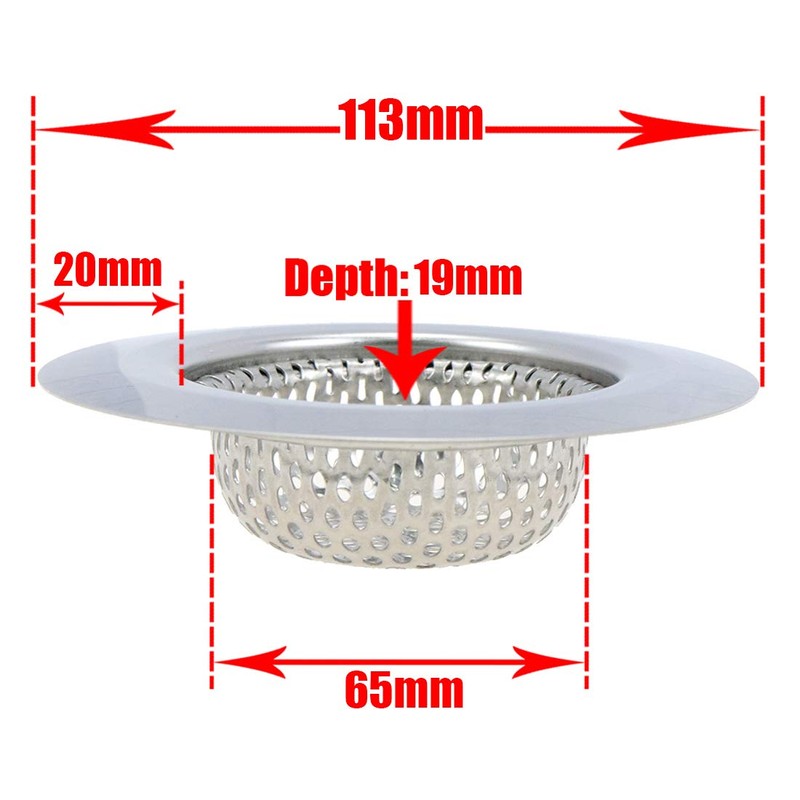 Xiaoyztan 2 Pcs 2.5-Inch Filter Diameter Kitchen Sink Strainer, Stainless