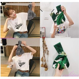 Rubitas Japanese Pattern Pouch, Bag, Drawstring Bag, One Hand, Handbag, Small Items, Japanese Dress, Blue Small Flowers