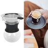 Reusable Glass Coffee Pot with Stainless Steel Filter Manual Drip