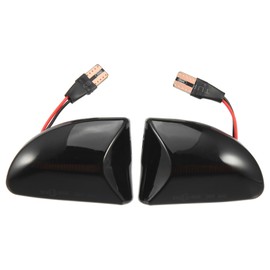 A ABSOPRO Car Markers Accessories Sequential Side Marker No.4519067700C40A Lights Turn Signal Light Assembly for Smart Fortwo 2008-2016 ABS Metal Black (Set of 2)