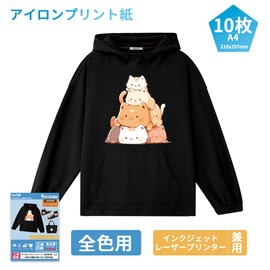 TINY SPARK Transfer Sheet, Iron on Printed Sheet 3.0, For All Colors Fabric, A4 Iron Transfer Sheet, Hand Drawable, Washable, Breathable, Can Be Used With Both Inkjet and Laser Printers (10 Sheets)