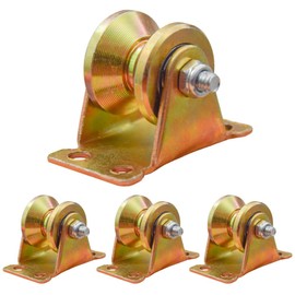 Hocansen Pack of 4 Pulleys for Ropes, V-Groove Roller Wheel, Steel Swivel Castors, Heavy Duty Castors, Bottle Pulleys, Load Capacity 210 kg for Industrial Machines, Roller Doors, Inverted (V-HL)