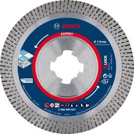 Bosch Professional 1 x Expert HardCeramic X-Lock Diamond Cutting Discs (for Hard Tiles, Hard Stone, Diameter 115 mm, Small Angle Grinder Accessories)