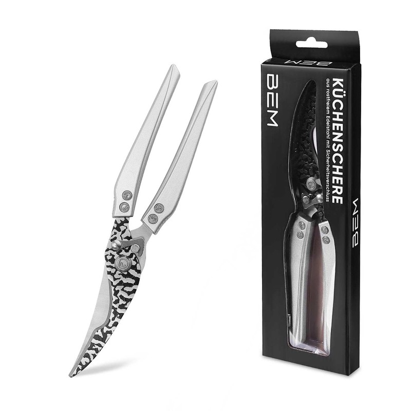 BEM Heavy Duty Stainless Steel Kitchen Scissors with Safety Lock