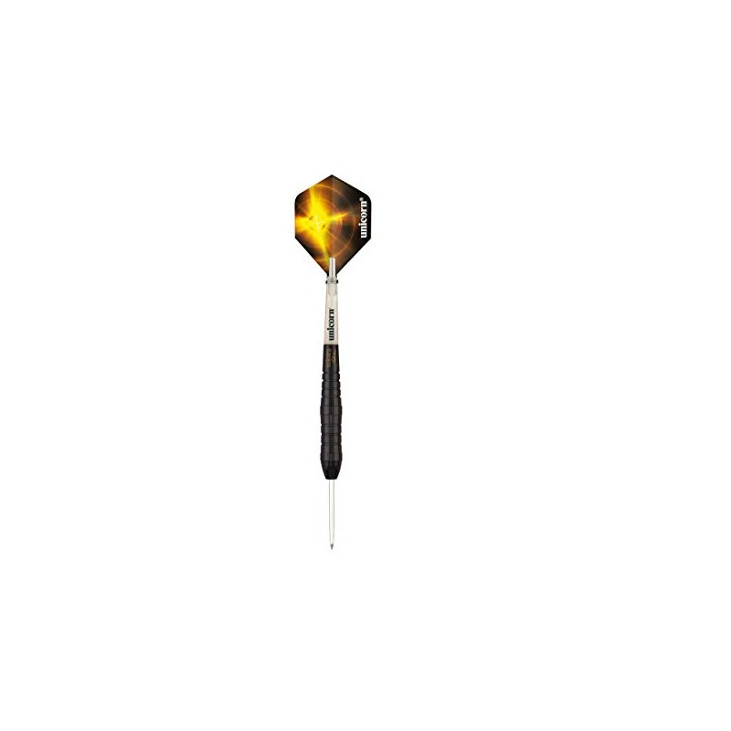 Unicorn Darts Jelle Klaasen Black Brass Steel Tip Dart, Black/Yellow,
