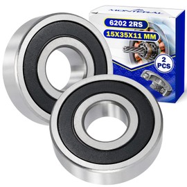 Ball Bearing 6202 2RS for Washing Machine with Size 15 x 35 x 11 mm Pack of 2 MONTERAL