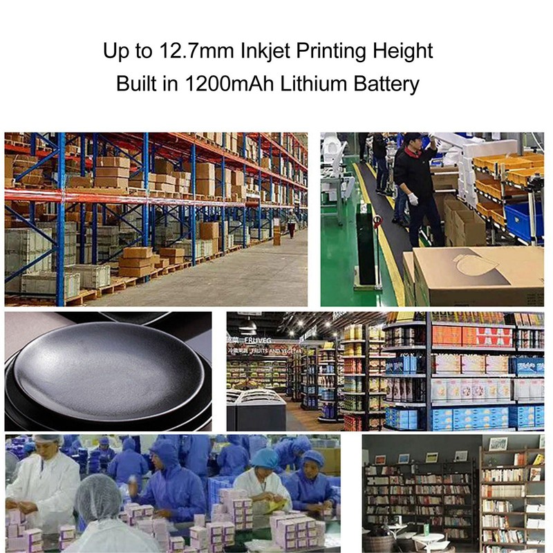 Inkjet Printer with Ink Cartridge LED Touch Screen Handheld Inkjet