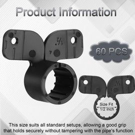 60 Pack 1/2 Inch Pipe Clamp Pipe Suspension Clamp Pex Clamp Pipe Support Pex Clamps for Pex For Pex, Copper, CPVC Pipe (Butterfly Style, 1/2 Inch)