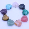 OHPHCALL Natural Stone Heart Pendants Necklace Accessories Jewelry Crafting Set