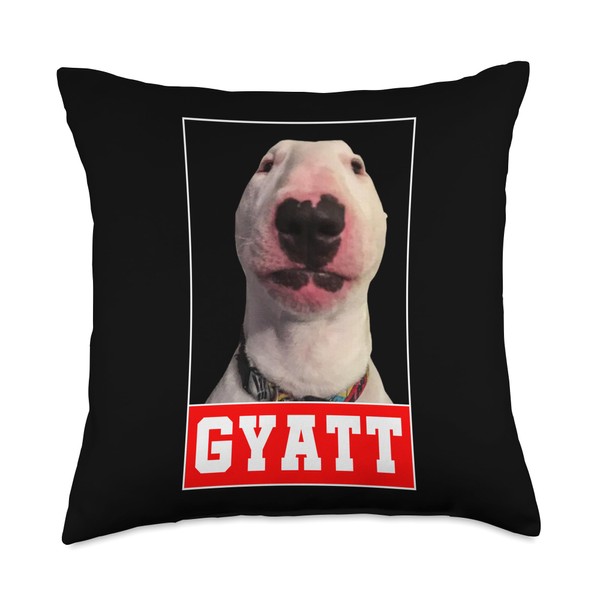 GYATT Funny Dog Meme Reaction Cringe Gyatt Throw Pillow