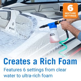 Foam Cannon Soap Gun, Foam Sprayer for Boat Cleaning and Car Wash, Washing Foamer Cannon, Car Detailing Kit, Foam Cleaner Spray with Garden Hose Attachment