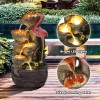 Grepatio 25" Tall Outdoor Water Fountain, 5 Tier Waterfalls Fountain