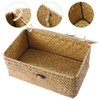 Vosarea Rattan Storage Basket Makeup Organizer Multipurpose Container with Lid