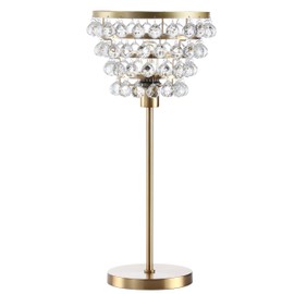 JONATHAN Y JYL9004B Buckingham 25" Crystal/Metal Lamp Modern,Contemporay,Transitional,Glam for Bedroom, Living Room, Office, College Dorm, Coffee Table, Bookcase, Brass Gold