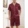 Veseacky Mens Silk Pajamas Satin Silk Pajama Sets for Mens
