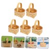 iplusmile 5Pcs Tiny Woven Baskets with Handle Versatile Party Treats