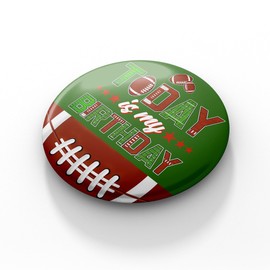 Birthday Pin Football Birthday Party Decorations – Funny Football Party Favors, Sports Theme Birthday Supplies for Men Women Kids, 2.3 Inch Gift Button Badge