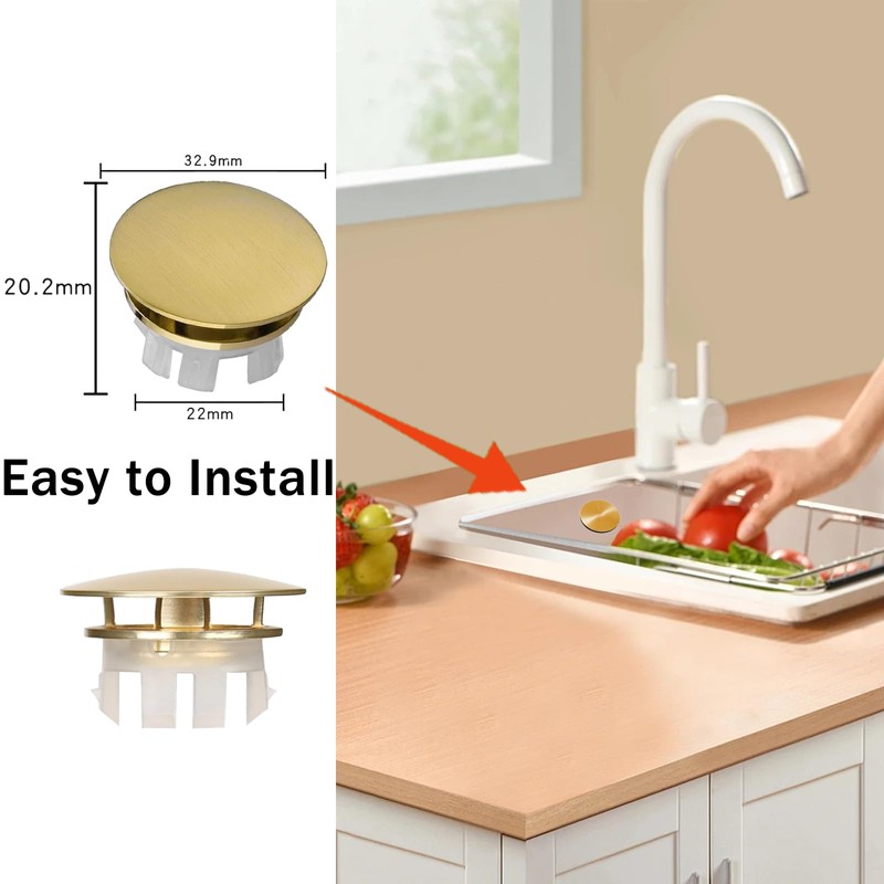 2 Pcs Bathroom Sink Overflow Cover Basin Trim Brass Insert