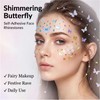 5 Sheets Colorful Butterfly Face Gems, Self-Adhesive Butterfly Gems