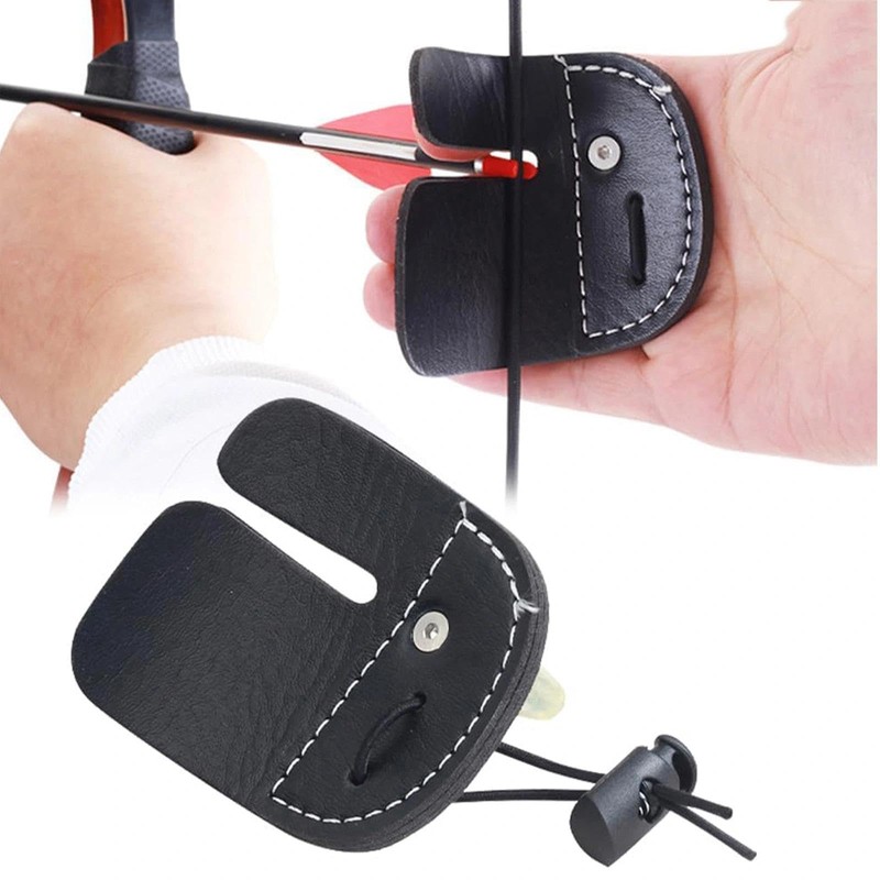 Aczyqws Archery Finger Tab, Leather Archery Finger Tab, Archery Finger