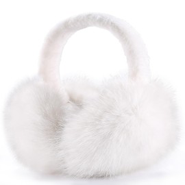 Itopupi Ear Muffs for Winter Women & Men, Faux Fur Women's Earmuffs Winter, White Earmuffs for Women Winter Sports