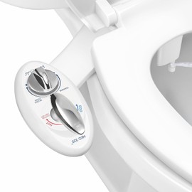 LUXE Bidet NEO 320 - Warm Water, Dual Nozzle, Self-Cleaning, Non-Electric Bidet Attachment for Toilet Seat, Adjustable Water Pressure, Rear & Feminine Wash (White)