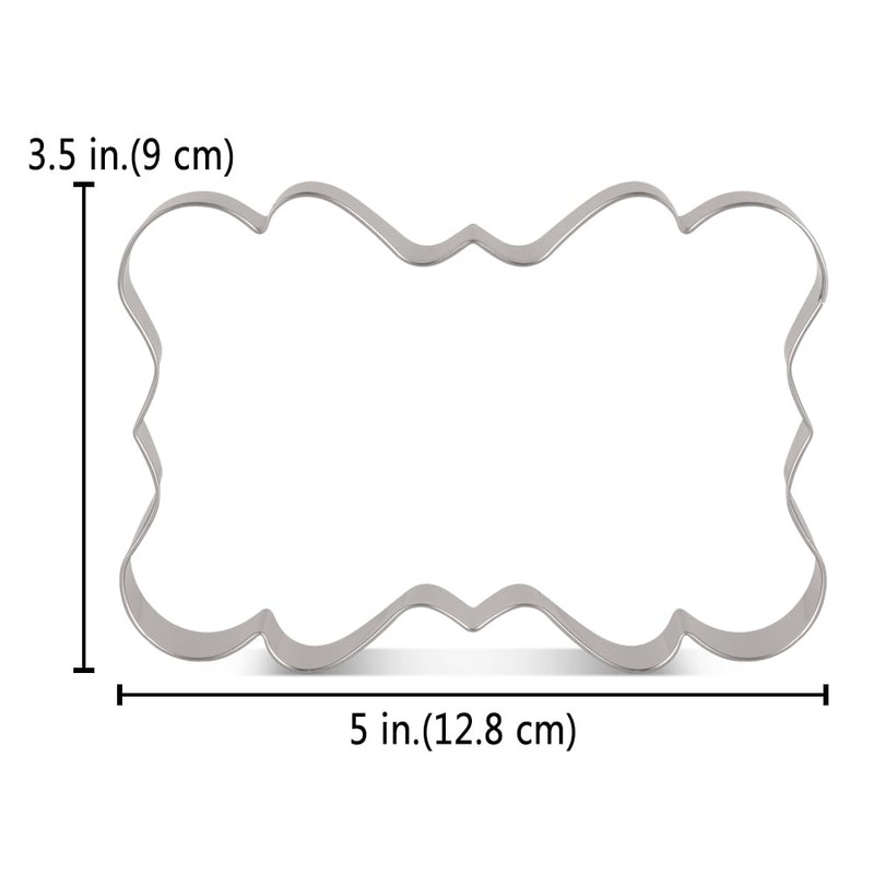 LILIAO Large Rectangle Fancy Plaque Cookie Cutter Frame Sandwich Fondant