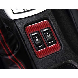 Subaru BRZ Toyota 86 2013-2019 Interior Center Console Seat Heating Button Cover Car Seat Heater Button Control Switch Cover Trim Sticker Accessories Fashion Carbon Interior Trim Red