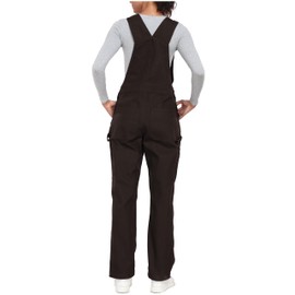 wantdo Bib Overall for Women Relaxed Fit Cotton Jumpsuit Work Pants Petite Size, Dark Brown, X-Large Short