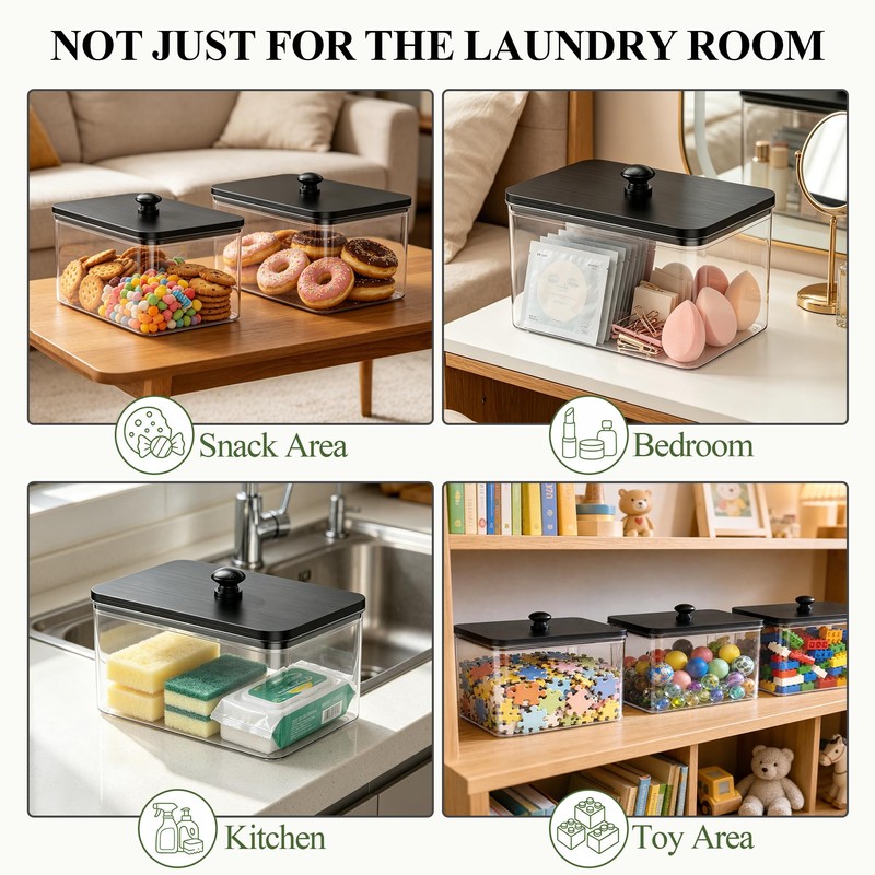 Dryer Sheet Holder with 6 Labels for Laundry Room Organization