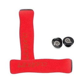 London Craftwork Foam M/H/S Grips + Handlebar Plugs for BROMPTON RED