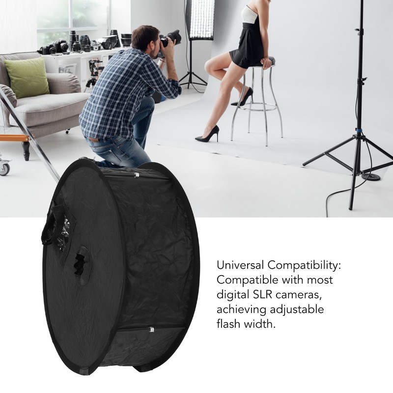 Ring Flash Softbox 17in Flash Diffuser Foldable Portable with Carrying
