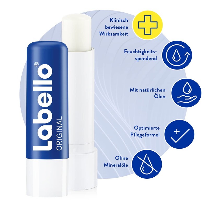Labello Original (5.5 ml), Moisturising Lip Balm with Shea Butter