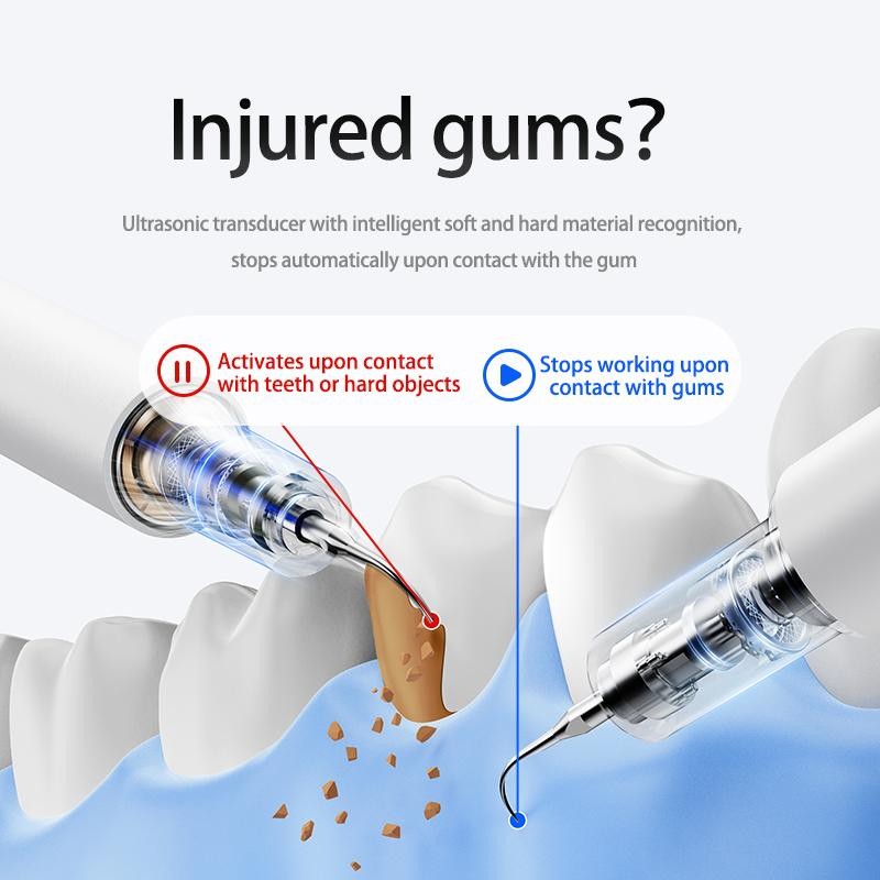 Plaque/tartar remover, teeth cleaning kit with LED light, 5 adjustable