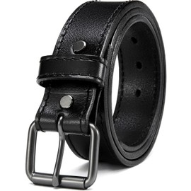 YOETEY Leather Gun Belt for Men - 1.5" Black Concealed Carry Belt - Heavy Duty & Durable
