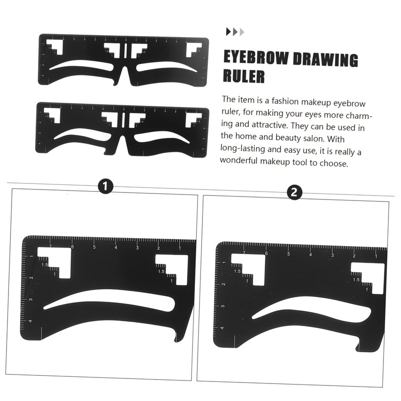 IWOWHERO Eyebrow Ruler Set 2pcs Eyebrow Stencil Level for Fast