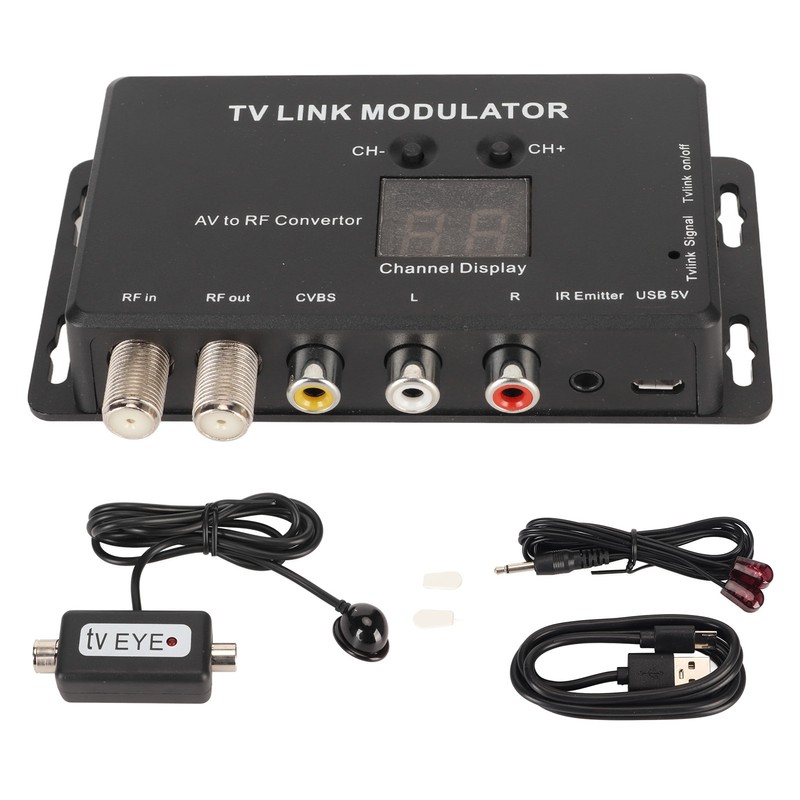 UHF Modulator TV Link Modulator 471.25‑885.25MHz Support PAL NTSC AV