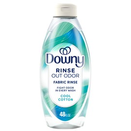 Downy RINSE & REFRESH Laundry Odor Remover and Fabric Softener, Safe on ALL Fabrics, Gentle on Skin, HE Compatible, Cool Cotton, 48 fl oz (Pack of 4)(192 fl oz total)