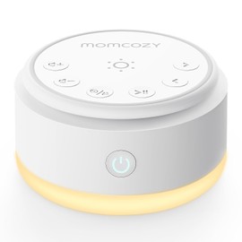 Momcozy - Máquina de sonido para bebés y niños con 20 sonidos relajantes y luz cálida, portátil, ruido blanco, temporizador de dormir y memoria, ideal para viaje y guardería