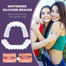2 Pairs Temporary Smile Support Adjustable for All Genders - Natural Look & Comfort, Boost Confidence with Custom Fit (Upper/Lower)
