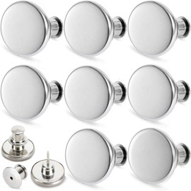 TOOVREN Button for Jeans Too Big 8PCS, Fit Instant Button, Pant Button Extender, Jean Buttons Replacement, Metal Buttons Adds Or Reduces an Inch to Any Pants Waist in Seconds (Silver)