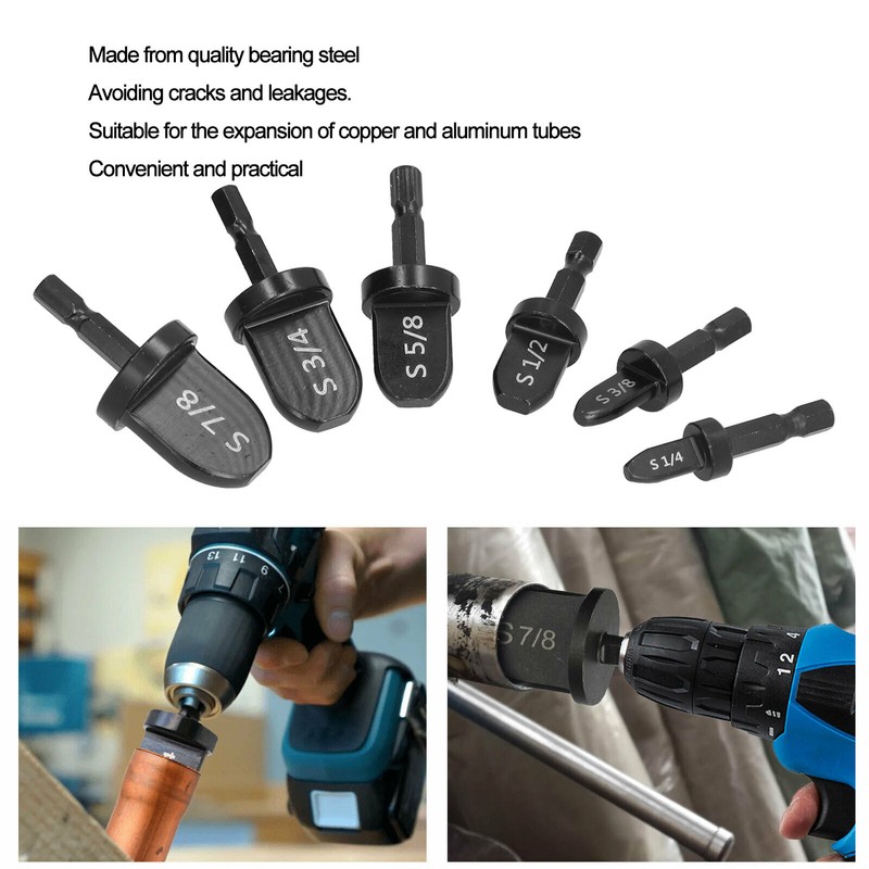 6Pcs Swaging Tool Drill Bit Set Convenient Practical Wide Application