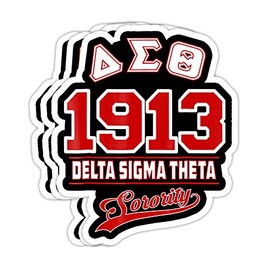GreenTeeZ Delta 1913 Sigma Theta Paraphernalia - Gift Decorations - 4x3 Vinyl Stickers, Laptop Decal, Water Bottle Sticker (Set of 3)