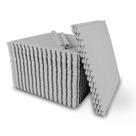 BODYTECH Puzzle Exercise Mat Interlocking Foam and Tile Mats for Home Gym. Floor Padding for Small Child. Gray Color 18 x 18 x ½ Thick 32 Sheet 81 SQFT,Grey