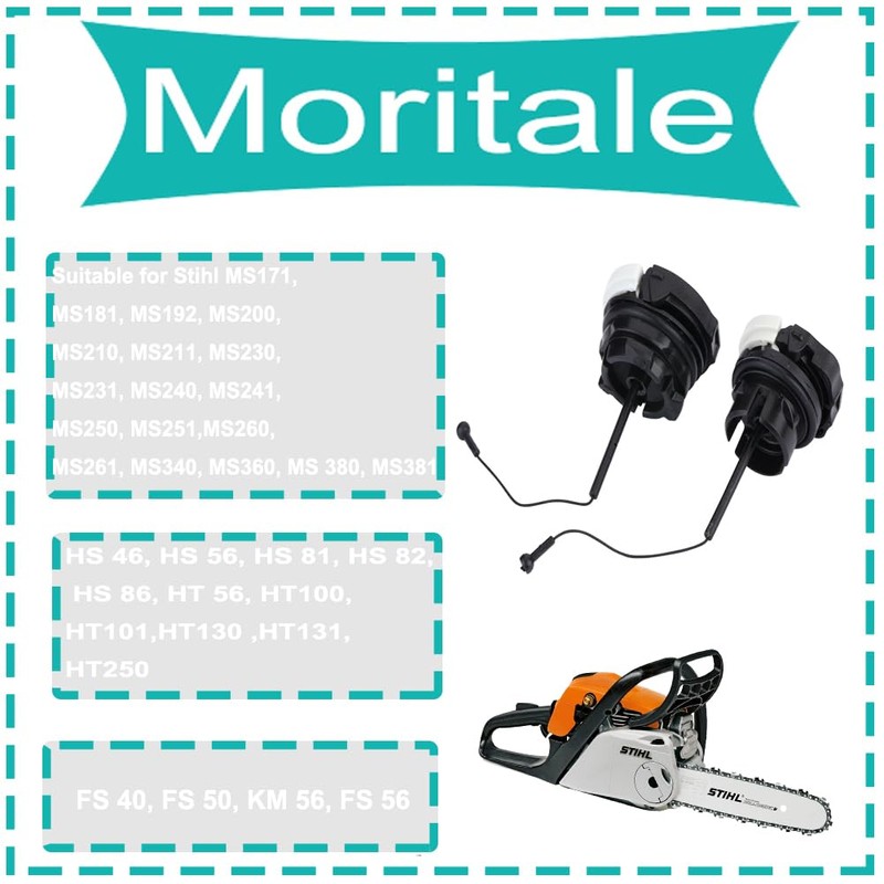 Moritale Fuel & Oil Cap for Stihl Chainsaw MS171, MS181,